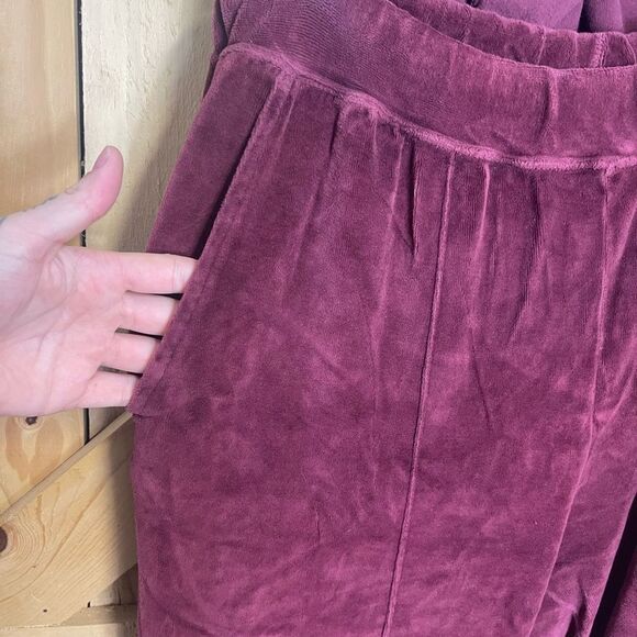 Vintage 70's Yves Saint Laurent YSL Maroon Velour Tracksuit Leisure Size Large - Picture 9 of 16